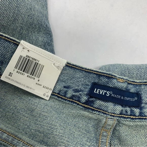 Levis Barrel Crop Jeans Woman 31 Relaxed Fit Embroidery Cut Out Made & Crafted - Picture 10 of 16